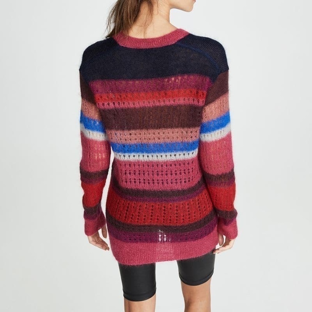 Rag & Bone Nassau Striped Mohair Silk Blend V-Neck Sweater Size XS MSRP $425 - Picture 5 of 16